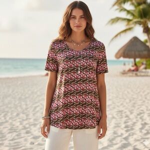 LuLaRoe Women’s Perfect Tee Pink XXS Flowers Floral